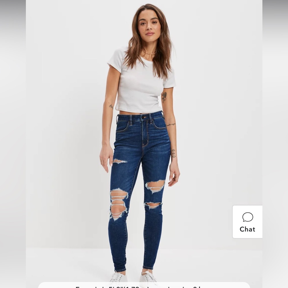 American Eagle Hi-Rise Jeggings Ripped Size 4